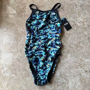 TYR Energia Diamondfit Durafast Elite One Piece Swimsuit  blue/green Size 30/S